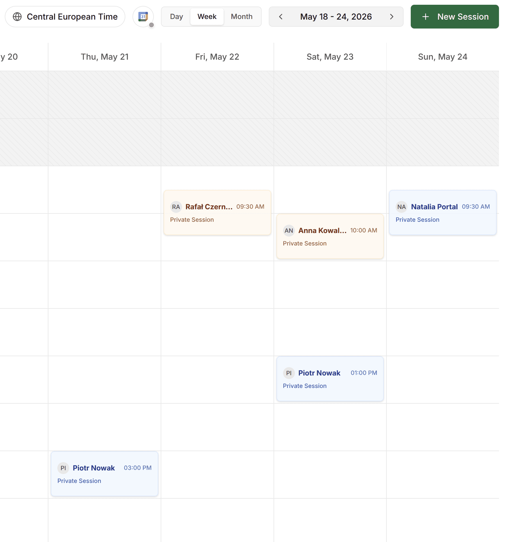 Availability screenshot